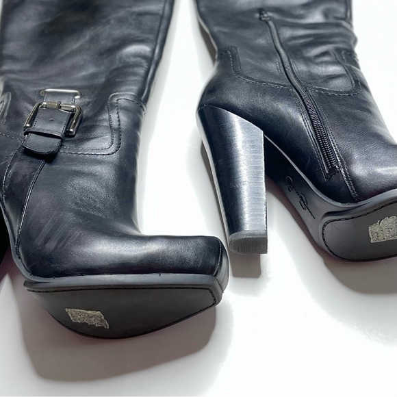 NEW Jessica Simpson Black Leather Moto Rider Boot Size 6 - Picture 2 of 4